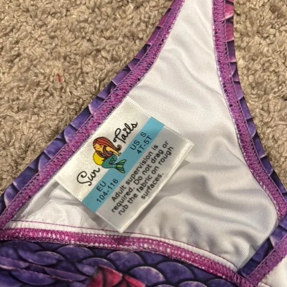 Sun Tails Purple and Pink Mermaid Tail Swimsuit Set - Picture 5 of 5